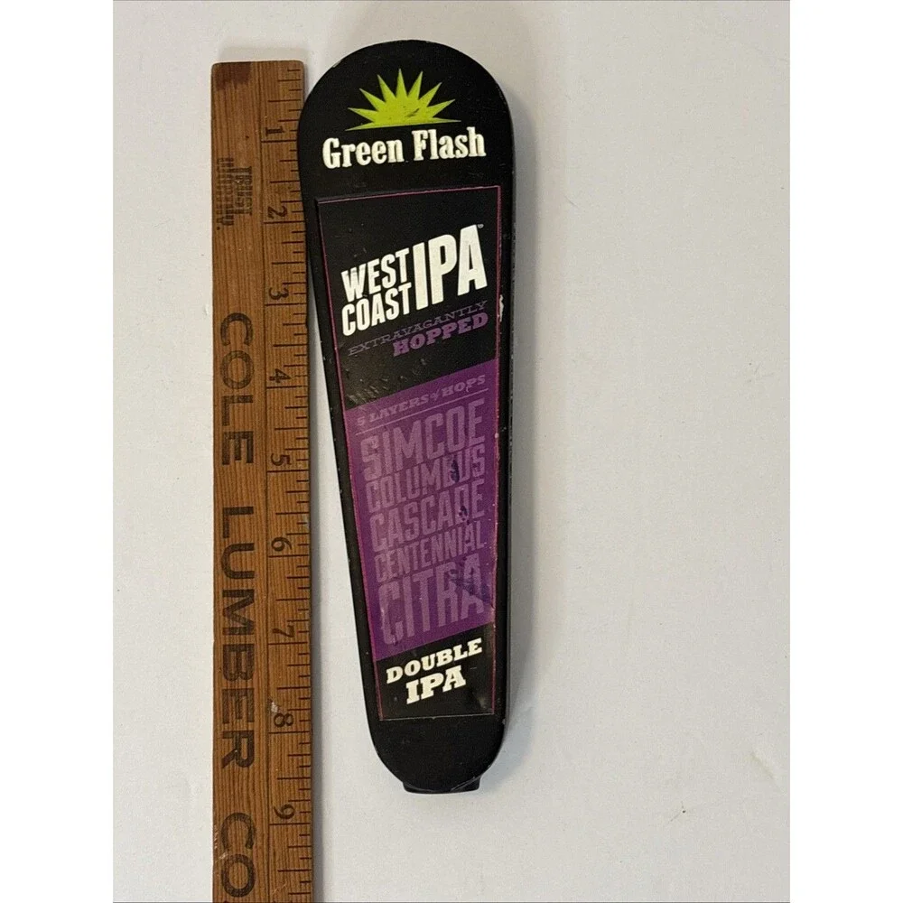 Green Flash West Coast 2-Sided IPA Beer Tap Handle San Diego CA
